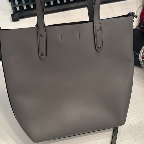 Gray leather Coach tote bag. - Picture 2 of 6